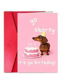 1pc Cartoon Dachshund Birthday Card, Unique Gift For Women, Men, Friends, Colleagues, Sisters, Husbands, Girlfriends, Sons, Daughters, Suitable For Any Occasion. Simply Put, Your Birthday Is Here! - Sets - View 8
