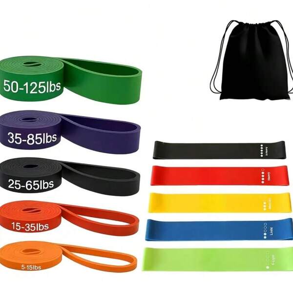 Bandas de Resistência de Látex Vermelho Amarelo Preto, Bandas Elásticas Duráveis, Bandas de Barra Fixa para Fitness, Bandas Elásticas de Treinamento, Bandas de Resistência de Borracha para Barra Fixa em Casa, Equipamento de Assistência de Treinamento de Força Unissex