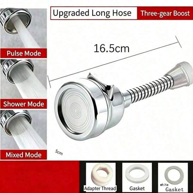 360度旋轉水龍頭延長器，ABS塑料材質，2/3模式水龍頭延長器，節水起泡器，適用於廚房和浴室 - 增壓水龍頭 - 查看 12