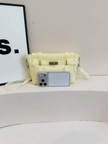 Fresh Underarm 大號女款新款時尚 PVC 果凍包 極簡通勤單肩托特包 - 黃色 - 查看 8
