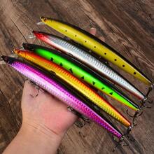 10pcs Floating Long Minnow Lure Set, Laser Reflective Hard Baits, Sea Fishing Long Cast Bigmouth Bass And Sea Bass Fishing Lure Combination - Multicolor - View 4