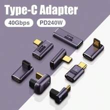 1pc USB4 Type-C To Type-C Angled Adapter, Supports PD240W 40Gbps 8K@60Hz Audio/Video Transmission, Compatible With Phones, Tablets, Laptops And Other Devices - Purple - View 2