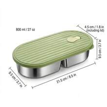Portable 304 Stainless Steel Lunch Box With Lid, Divided Fruit Salad Food Storage Container, Leak Proof Bento Box, Dishwasher & Microwave Allowable, Suitable For Student Adult Use In School, Office, Outdoor Camping, Picnic,Travel, Back To School - Multicolor - View 17