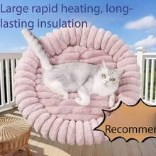 1pc Long Fur Thickened Pet Bed, Warm And Comfortable, Suitable For Large, Medium And Small Pets Indoor Cat Bed Dog Bed - White - View 7