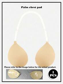 1pc Apricot Convertible Self-Adhesive Bra, Halter Neck Invisible Lift & Push-Up Styles, Suitable For Party/Wedding/Event Low-Cut Dresses, Enhances Bust For Small Chest, Women's Lingerie Accessory - Thick Version - View 7