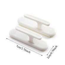 3pcs Multi-Function Self-Adhesive Hook Clips, Curtain Fixing + Cable Management 2-In-1, No Drilling Adhesive Installation Super Simple, Fix Curtains, Shower Curtains, Door Curtains, Sheer Curtains, Organize Charging Cables, Data Cables, Power Cords, Universal For Tile, Glass, Wood Wall, Mirror, Suitable For Bedroom, Kitchen, Office, Dorm, Multi-Purpose Great Value Item - View 3