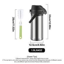 L LEESEPH 1.9L/64oz Stainless Steel Cold Water Pitcher With Lid And Cleaning Brush, 24-Hour Insulated Iced Tea Pot, Cold Beverage Dispenser, Suitable For Iced Tea, Coffee, Juice, Milk, Drinks - Multicolor - View 3