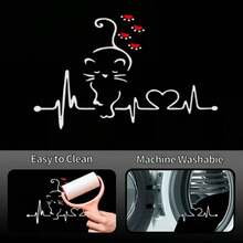 1pc Universal Car Trunk Mat, Waterproof Anti-Slip Dust-Proof Printed Cargo Liner, Polyester Fiber Material, Suitable For Vehicle Trunk Interior Decoration, Pattern Design Is Cute Heartbeat Cat - Heart Kitten - View 8
