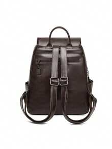 Tas Ransel Travel Kulit PU Mewah Gaya Korea Baru Retro Kapasitas Besar untuk Wanita - Coklat - View 6
