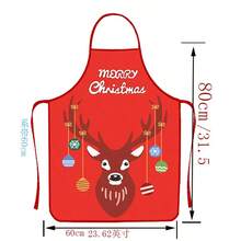 Unisex Christmas Apron 60 X 80 Cm, Featuring Santa Claus, Reindeer, Snowflake And Christmas Tree Patterns, Adding A Festive Atmosphere To Your Home, Christmas Party, Gathering And Kitchen - Multicolor - View 16