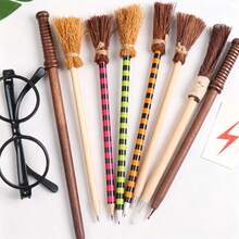 Pensil Sapu Penyihir + Bingkai Kacamata + Rautan Pensil, Pensil Kerajinan Ajaib, Cocok Untuk: Pengisi Kaos Kaki Natal, Pesta Halloween, Hadiah Wisuda, Hadiah Ulang Tahun. (Warna Sapu dan Warna Rautan Pensil Dikirim Secara Acak) - MultiWarna - View 6