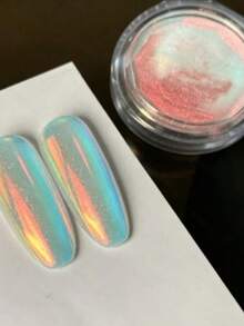 Sunset Flash Metallic Mirror Nail Powder, Chameleon Effect, High Gloss Reflective Effect, Y2K Style Multi-Color Effect, Nail Powder, Makes Nails Shine Like Gemstones, Also Suitable For Handicrafts - Multicolor - View 3