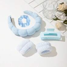 1-Piece Solid Color Shower Headband And Wristband Set (Available In 3 Styles / 5 Styles / 1 Style), Ideal For School Essentials, Home Christmas Decorations, Party Decor, Christmas And Halloween - Multiple Styles - View 15