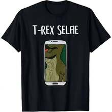 T-shirt en coton ample et moderne avec design de mème de dinosaure T-Rex pour hommes et femmes, style urbain, décontracté, vintage, idéal comme cadeau d'été. - Style - Voir 1