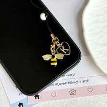 1pc DIY Letter Bee Phone Chain Pendant, Personalized CCD Camera Keychain, Cute INS Style Phone Charm - Multicolor - View 3