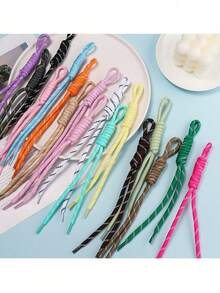 6/12/30/50/100pcs Handmade Women's Keychain Pendant Set, Colorful Fashion Nylon Rope Bag Charm Phone Chain Woven Knot Decoration - Multicolor - View 6