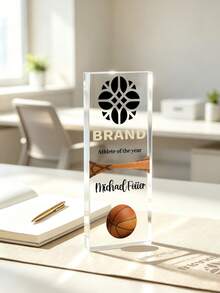 1pc Customized Sports Acrylic Trophy, Engraved Logo Text, Personalized Athlete Medal, Basketball Football Baseball Player Award, Sports Competition Team Ceremony Recognition Gift - Multicolor - View 11