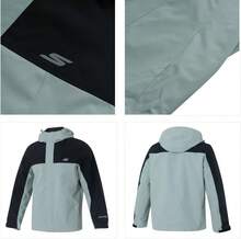 Skechers Men's Color-Block Hooded Outdoor Windbreaker Jacket - Olive Green - View 6