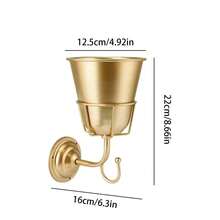 1pc Wall Hanging Flower Pot With Hook, Artificial Flower Wall Decor, Dried Flower Storage Rack, Wreath Wall Mount Bracket, Suitable For Dried Flowers And Artificial Flowers, Wall Entryway Porch Housewarming Christmas Gift - Wall-mounted Planter - View 3