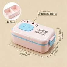 Cartoon Bento Box Adult, PP Plastic Microwavable Lunch Containers, Meal Prep Containers With Dividers, Travel Food Containers With Lids, Bento Box With Lunch Bag Water Bottle Fork Spoon, School Student Lunch Set - Multicolor - View 16