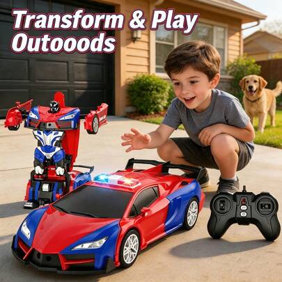 1 buah Mobil Remote Control Transformasi, Mainan Mobil RC Transformasi Laba-laba, Mobil RC Skala 1:18 2.4GHz, Mendukung Transformasi Satu Tombol dan Rotasi 360°, Dengan Lampu Berkedip Multi-Warna, Mobil RC Drift, Mainan Laba-laba, Cocok untuk Anak Laki-laki Usia 3, 4, 5, 6, 7, 8, 9, 10 Tahun, Kelompok Usia 3-4, 4-6, 6-8, 8-12, Hadiah Natal dan Ulang Tahun, Mainan Balita, Menggunakan Baterai (Baterai Tidak Termasuk)