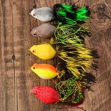 5pcs Floating Frog Lure Set, Realistic Frog-Shaped Hard Bait, Surface Fishing Lures For Snakehead And Fishing - Multicolor - View 1