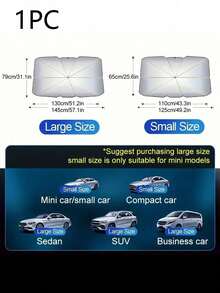 Car Folding Heat Insulation Sunshade Umbrella For Front Windshield, Summer Car Sun Protection Accessory, Umbrella Design, Provides Instant Heat Insulation Protection, Easy To Store, Quick Installation - B - View 8