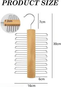 360° Rotating Wooden Tie Hanger, Storage For Ties, Belts, Scarves, And Accessories - View 4