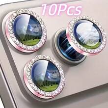 10PCS Pelindung Lensa Diamond Eye Kompatibel Dengan Apple 11/12/12Mini/11Pro/11ProMax/12Pro/12ProMax/13/13Mini/13Pro/13ProMax/14/14Plus/14Pro/14ProMax/15/15Plus/15Pro/15ProMax/16/16Plus/17/16Pro/16ProMax/16E/SE4/17E/17Pro/17Promax/17Air/18PRO/18PROMAX Pelindung Lensa Premium Diamond Fashion Niche, Pelindung Lensa Belakang, Hadiah Penting, Tahan Ledakan, Tahan Gores, Perlindungan Lensa Definisi Tinggi - Berwarna merah muda - View 13