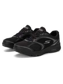 Skechers Women's GO RUN Series Breathable Mesh Cushioned Running Shoes - Black - View 1
