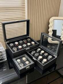 12/10/6/3/2 Slots Luxury Large Capacity Watch Storage Box, Watch Display Box, Can Store Watches, Perfect Gift Display Box - Multicolor - View 2