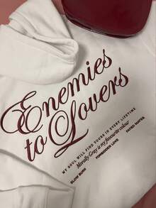 Women's Letter Print Hooded Casual Daily Wear Sweatshirt White - White - View 2