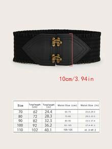 1pc Women's Button Lace Elastic Waist Belt - Black - View 9
