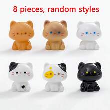 6pcs Creative Cute Mini Cat Car Dashboard Desktop Ornament DIY Car Interior Office Desk Computer Screen Decoration Accessory - Mini Kitten - View 10