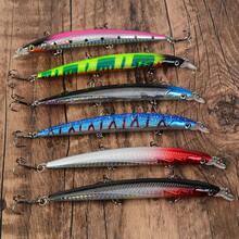 6pcs Floating Minnow Lures, With 3 Hooks, With Rattles, Artificial Bait, Surface Lure, Suitable For Bass And Pike - Multicolor - View 3