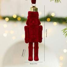 1/2/4 Pieces Walnut Soldier Decorative Pendants, With A Velvet Fabric Design, Are Suitable For Diy Christmas Indoor Window Display, Christmas Tree Decoration And Other Home Item Decoration - Multicolor - View 3