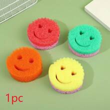 1/3/5pcs Heart & Smiling Face Multi-Functional Dual-Layer Temperature-Sensitive Cleaning Sponges, Cute & Powerful Stain Removal, Double-Sided Kitchen Sponge, Temperature-Sensitive Gentle Cleaning Pad, Suitable For Dishware Cleaning, Multi-Purpose Sponge Tray For Modern Kitchen Sink, Dishwashing - A - View 14