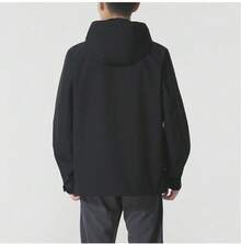 Skechers Men's Color-Block Hooded Outdoor Windbreaker Jacket - Black - View 3