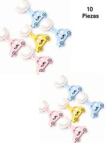 10-Pack U-Shaped Kids' Toothbrushes With Taxi Design - Multicolor - View 1
