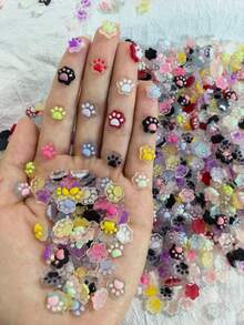 60 buah Gantungan Resin Cakar Kucing 3D Bercahaya dalam Gelap, Aksesori Gaya Y2K Lucu, Dekorasi Serbaguna untuk Casing Ponsel, Jepit Rambut, dan Kerajinan DIY. Aneka Warna Acak - MultiWarna - View 7