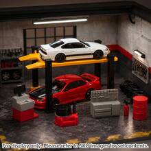 1:64 比例汽車模型車庫維修套裝，迷你升降維修站，逼真工具台，油桶，滅火器，輪胎機，合金車場景裝飾，車庫改裝店展示道具 - 汽車套件 - 查看 4