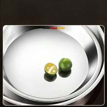 Stainless Steel Round Plate, Steamed Rice Noodle Plate, Cake Plate, Rice Roll Plate, Flat Bottom Dish, BBQ Multi-Purpose Plate - View 4