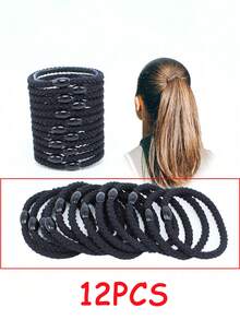 12pcs Women's Elastic Ponytail Hair Ties, Multi-Strand Braided Design, Round, Suitable For Thick And Long Hair (Multi-Color) - Multicolor - View 8