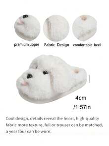 1 Pair Women White Slide Home Slippers Cartoon Fashion Indoor Footwear - White - View 3