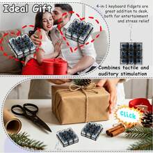 1pc Glowing Mechanical Keyboard Keychain Fidget Toy, Transparent LED Button Stress Relief Toy, Portable Sensory Anxiety Relief Pendant, Backpack Key Chain, Gift For Teens And Adults - Multicolor - View 9