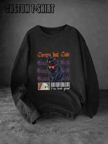 DIY Unisex Customizable Sweatshirt, Lightweight, Polyester, With High-Definition Photos:Lover/Friend/Family/Pet/Company Logo.Custom Valentine/Birthday - Black - View 3