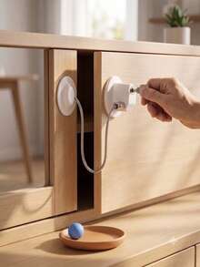 1pc White Multi-Function Child Safety Lock, Cabinet Door Lock, Window Lock, Refrigerator Lock, Sliding Door Window Lock With Stopper - White - View 2