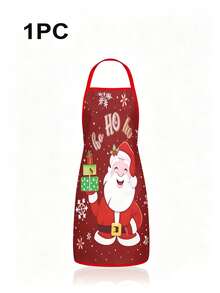 Set Of 4 Funny Christmas Aprons, A Christmas Kitchen Chef Cooking Apron, A Cute Santa Claus Baking Apron, A Christmas Party Gift Set, Suitable For Cooking, Baking, Barbecuing, And Christmas Party Decoration - Multicolor - View 8
