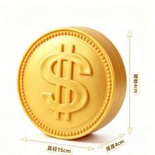 1個巨型金幣捏捏樂禮盒壓力舒緩玩具，慢回彈擠壓玩具，趣味療癒減壓惡搞創意禮物 - 彩色 - 查看 8