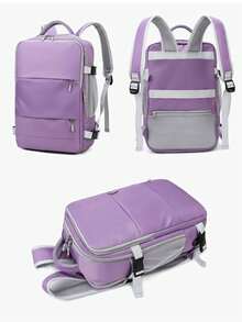 Dedoo Multi-Color Backpack, Solid Color Minimalist Design, Multiple Zipper Pockets, Large Capacity Student School Bag, Suitable For University Campus Students Travel, Minimalist Business Style - Multicolor - View 16